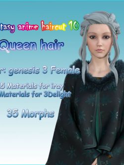 149811 头发 Fantasy Anime Haircut 10 Queen Hair for G8F