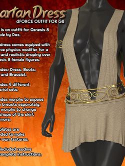 159363 服装 Exnem dForce Spartan Dress for Genesis 8 Female