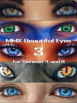 83443 40 种不同的虹膜颜色 MMX Beautiful Eyes 3 for Genesis 3, 8 and 8.1