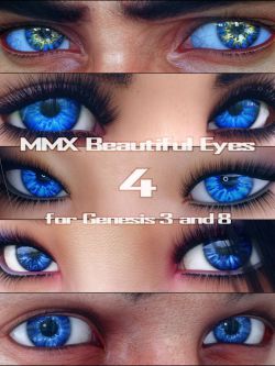 84250 蓝眼超级包 MMX Beautiful Eyes 4 for Genesis 3, 8, and 8.1