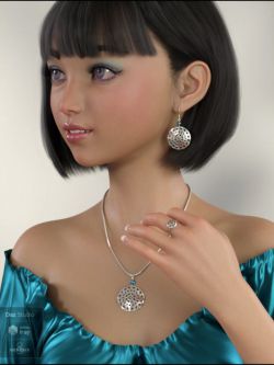 65509 首饰 Pierced Hearts Jewelry for Genesis 8 Female