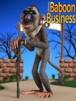 15729 卡通动物 狒狒 Baboon Business