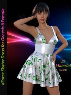 137522 服装 溜冰裙 dForce Skater Dress for Genesis 8 Female