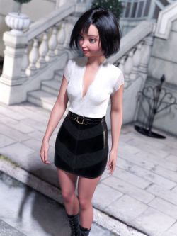 89311 服装 dForce Leather Skirt Outfit for Genesis 9