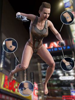 81028 服装 科幻配件 Cyber Implants for Genesis 8 Females