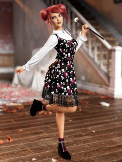 64885 服装 dForce Goth Princess Outfit for Genesis 8 Females