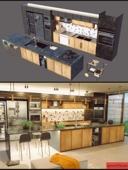 81957 场景 道具 厨房 Cecilia House Kitchen Props