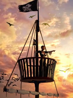 69931 道具 海盗船观察台 Swashbuckler Poses Props and Crows Nest for G...