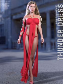 150573 服装 性感 dForce Thunder Dress for Genesis 8 Females