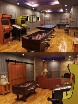 88557 场景 游戏室 Underground Game Room