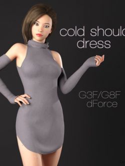 135094 露肩连衣裙  dForce Cold Shoulder Dress for G3F and G8F