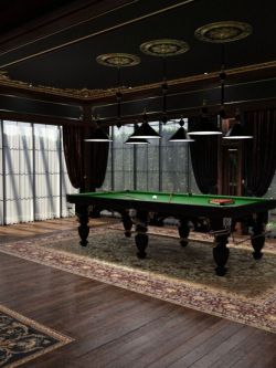 158807 场景 优雅台球室 Elegant Billiard Room
