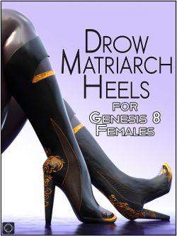 143392 鞋子 Drow Matriarch Heels for Genesis 8 Females