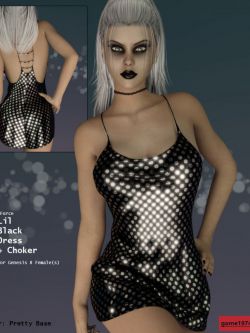 134793 服装 性感黑色连衣裙 dForce lil Black Dress for Genesis 8 Females