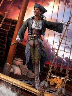 82622 服装 海盗 dForce Corsican Raider Outfit for Genesis 8 and 8.1 Females