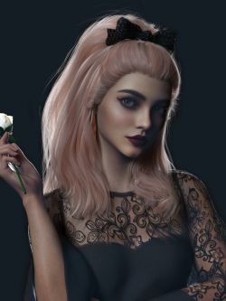 82106 头发 Ribbon Ferreira Hair for Genesis 8 and 8.1 Females