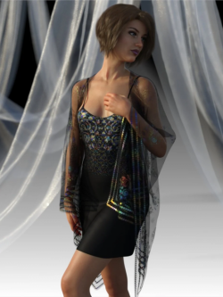 55515 服装 连衣裙 dForce Shirred Dress Outfit for Genesis 8 Female