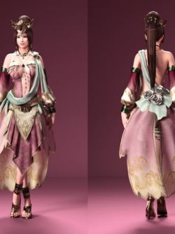 人物头发服装 DiaoChan from Dynasty Warriors 8 For Genesis 8 Female