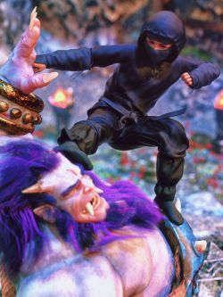 82822 服装 忍者 Ninja Kid Outfit for Genesis 8.1 Males