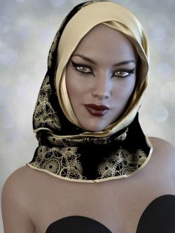 36849 首饰 时尚头巾 X-Fashion Hijab for Genesis 3 Female(s)
