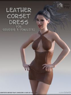 115806 服装  Leather Corset Dress for G3F by EdArt3D ()