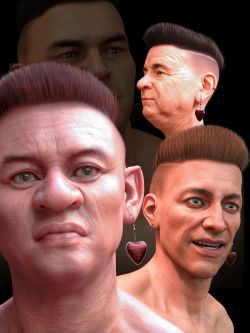 84029 头发和耳环 M3D GoodBoy Hair for Genesis 8.1 Male