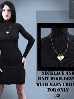 首饰 Knit Wool Dress & Necklace