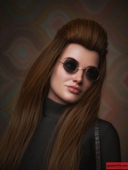 81265 头发 Long Bump Hair for Genesis 3, 8, and 8.1 Females