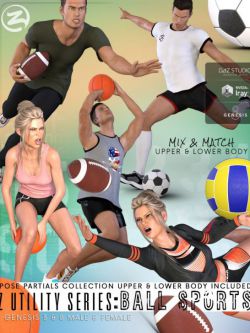 52767 姿态 球类运动 Ball Sports - Props, Poses and Partials for Genesis...