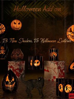 128867 道具  灯笼 Caged Lanterns - Halloween Add on for DAZ