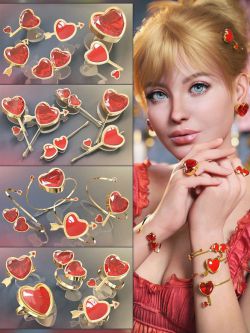 93267 首饰 VRV Emily Jewelry Valentines Addon for Genesis 9, 8.1, and 8 Females