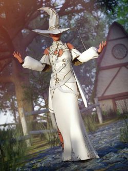 99682 服装 dForce White Witch Outfit for Genesis 9