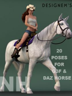 113289 姿势和表情 骑马 Natural horse - G3F & DAZ Horse 2 poses by desi