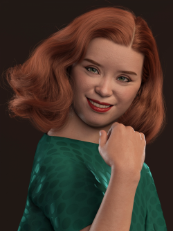 82985 头发 Vintage Curl Hair for Genesis 8 and Genesis 8.1 Females