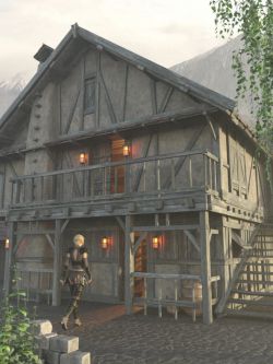 82240 场景 木屋 Stonewood Houses