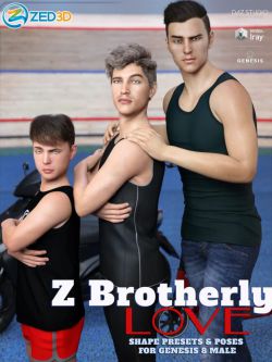 62867 变形和姿态 Z Brotherly Love Shape Presets and Poses for Genesis 8 ...