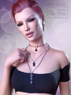 141792 首饰 水晶项链 Crystal Necklaces for Genesis 8 Female and Male