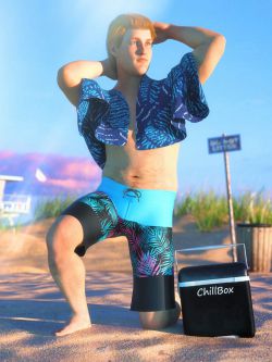 82215 服装  泳衣和装备 男 dForce Swim Gear for Genesis 8.1 Males