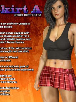 162930 服装 Exnem dForce Skirt A for Genesis 8 Female