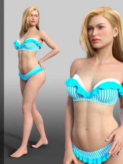 148069 服装  荷叶边比基尼 Dforce N3D Ruffle Bikini for G8F