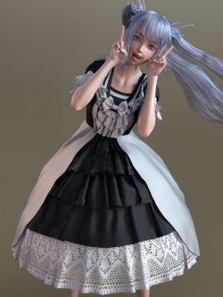 70483 服装  法式连衣裙  dForce French Style Dress for Genesis 8 Female(s)