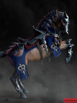 81382 道具 马的盔甲 Guardian Horse Armor for DAZ Horse 2