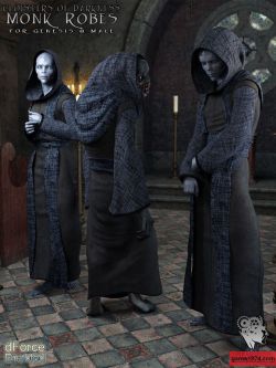 126578 服装 僧侣长袍  Cloisters of Darkness: Monk Robes for Genesis 8 Male