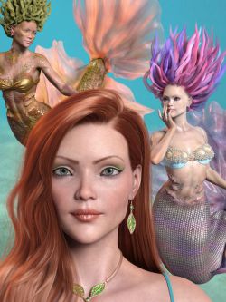 83000 美人鱼 Marina Mermaid Triplet for Genesis 8.1 Female and Coral 8.1 Tail