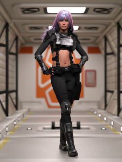 93680 服装 科幻士兵服装 X-Fashion Sci Soldier Outfit for Genesis 9