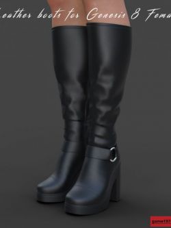 149346 鞋子 Leather boots for Genesis 8 Female by 3D_Life ()