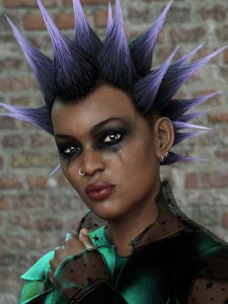 81968 尖刺朋克头发 Spiked Punk Hair for Genesis 3, 8, and 8.1