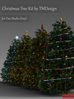 124620 道具 圣诞树和装饰品 Christmas Tree Kit for Daz Studio Iray