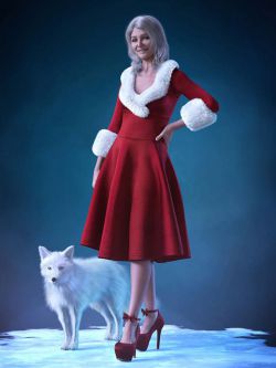 88124 服装 圣诞礼服 Christmas Dress dForce Outfit for Genesis 9