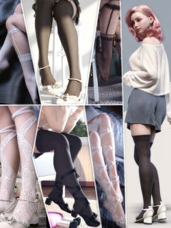 93417 袜子和鞋子 KuJ Kawaii Fashion Socks and Shoes Collection 3 for Genesis 9